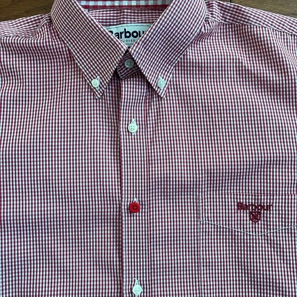 Barbour plaid Mens Buttons down Shirt Short Sleeves Size S - Picture 6 of 13